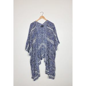 Boho Indigo Abstract Print Kimono
